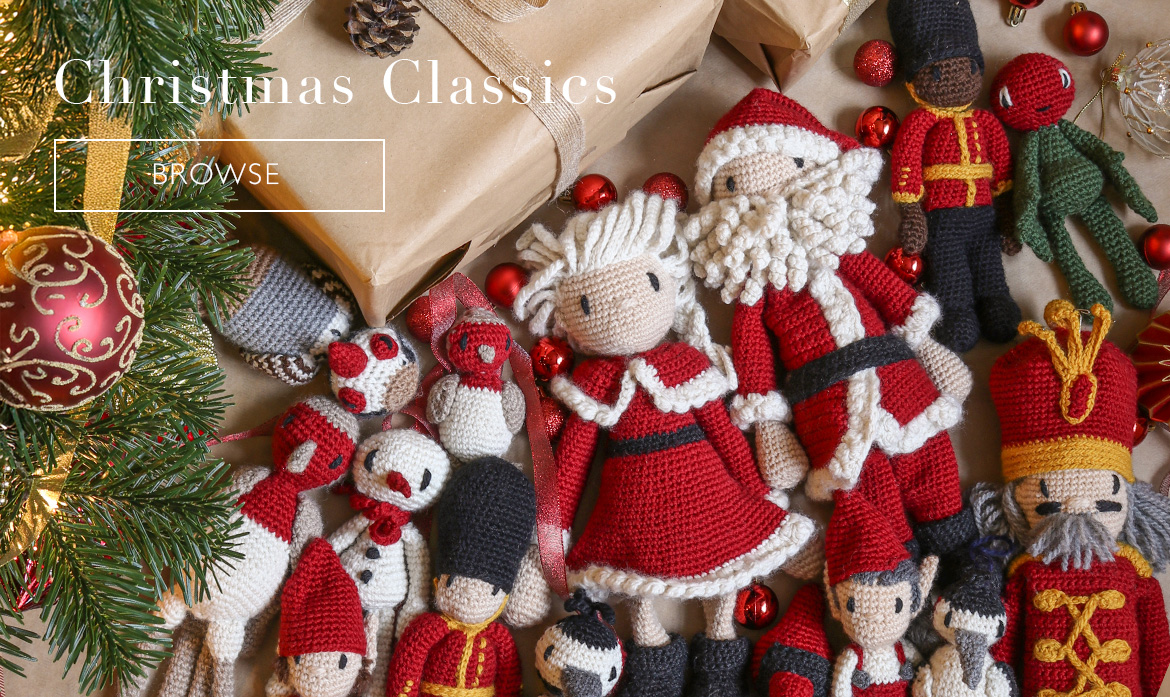 Christmas classics crochet kits toft santa elves robin